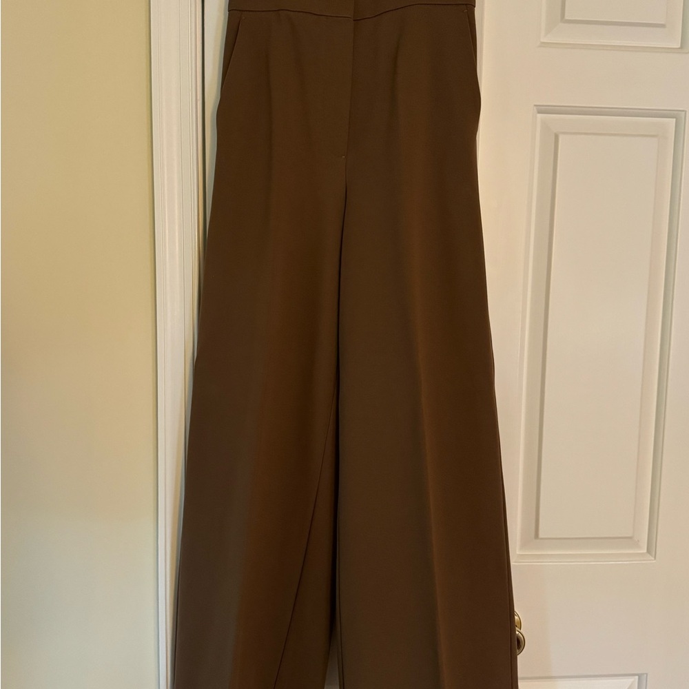 MaxMara Brown Wide-Leg Pants Flowing Fabric